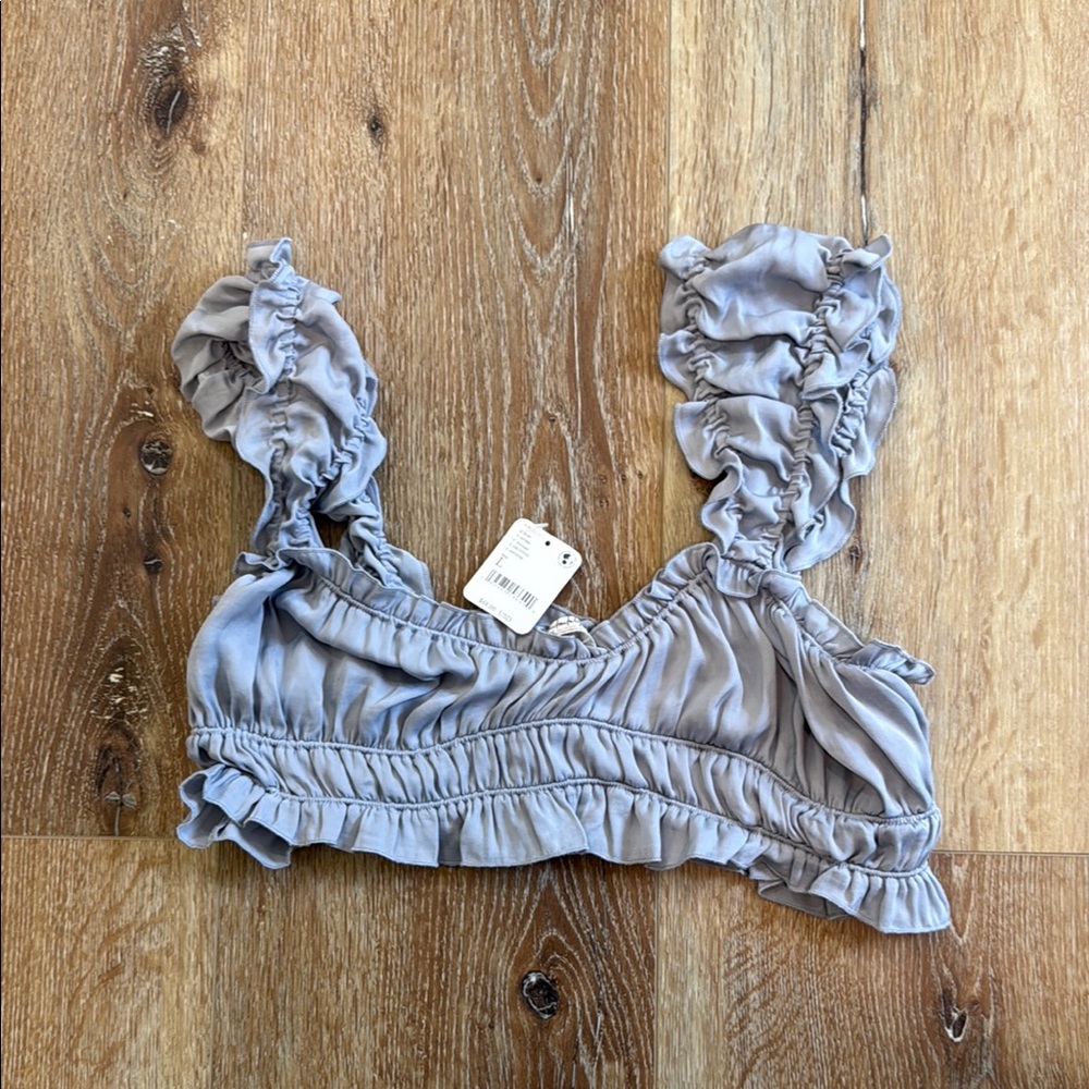 Free People Ruffled Gray Bra